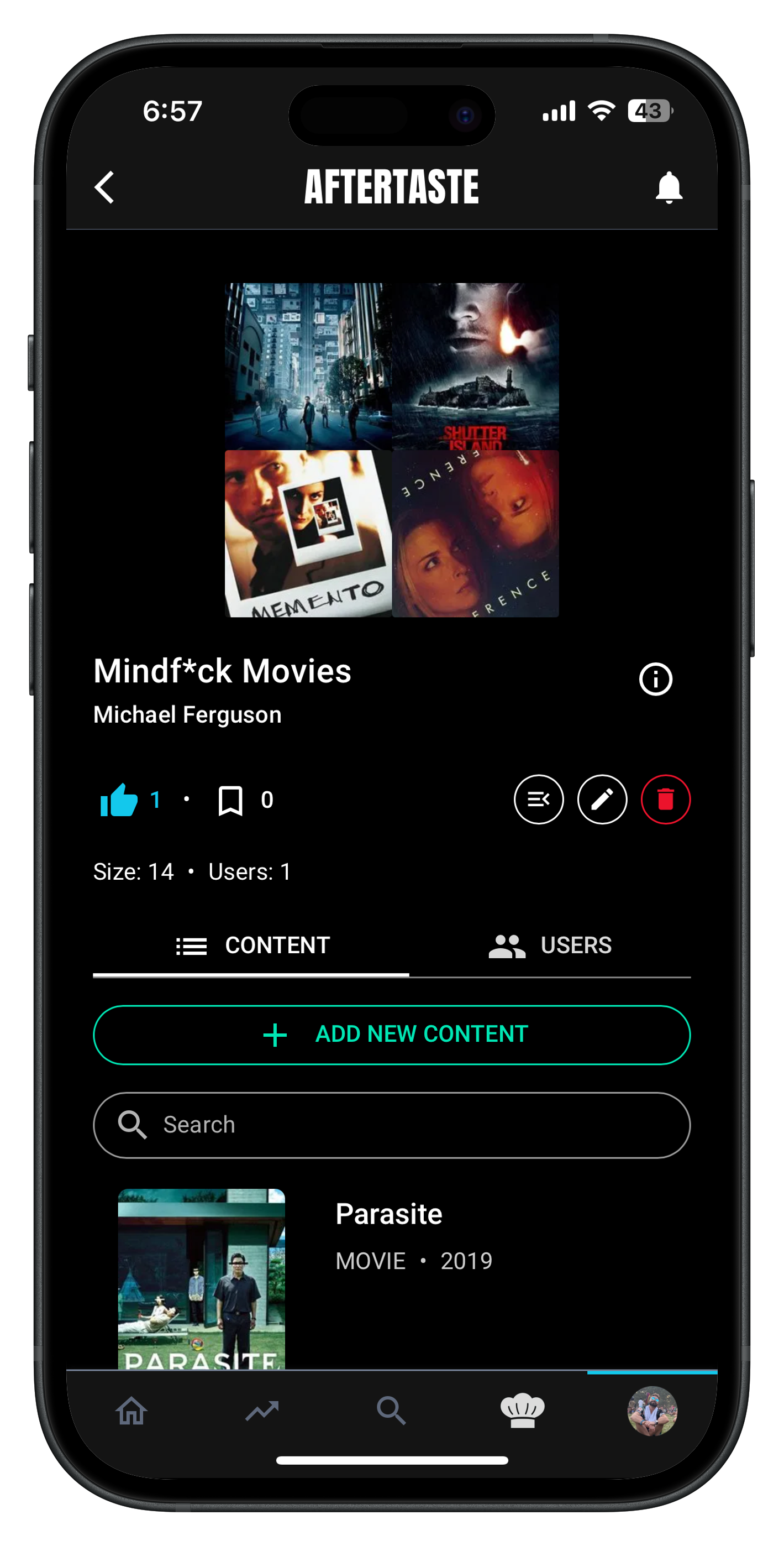 Collaborative movie and TV lists feature
